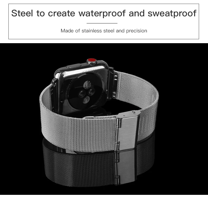 Миланская Петля из нержавеющей стали ремешок для Apple Watch Series 1 2 3 4 Магнитный регулируемый ремешок для часов Correa 38 40 42 44 мм