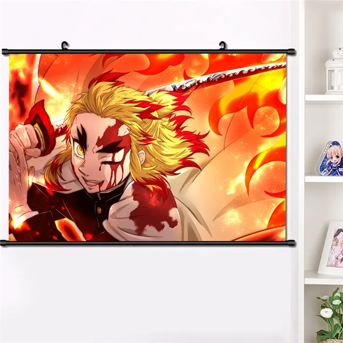 Аниме демон убийца: Kimetsu no Yaiba Agatsuma Zenitsu настенный Свиток Плакат манга настенные подвесные плакаты украшение дома 40*60 см - Цвет: R