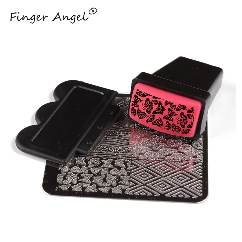 Квадратные пластины для дизайна ногтей finger angel 10 шт. желеобразная стемпер скребок