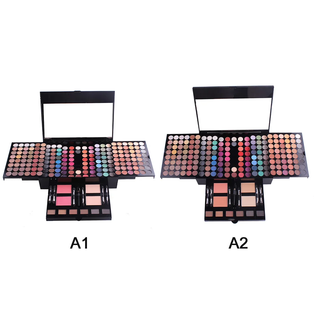 180 цветов Роскошные тени для век Макияж матовая Палетка с блеском пудра Румяна