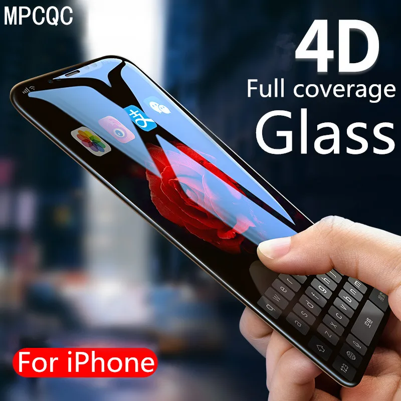 4D изогнутый край Полное покрытие протектор экрана для iPhone xs max xr x Закаленное