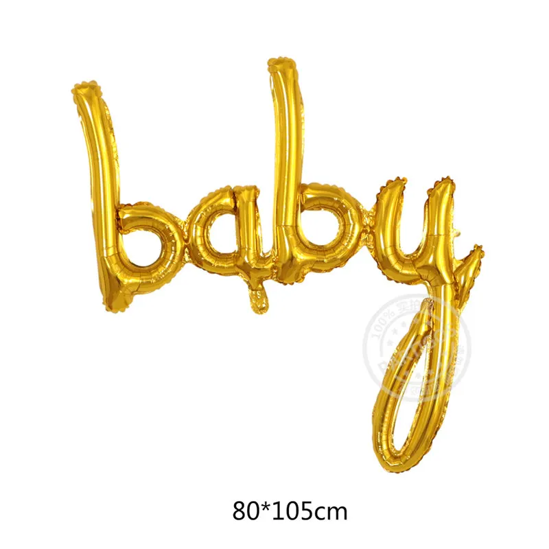 1 шт почерк воздушные шары с буквами фольгированный шар babyshower принадлежности для дня рождения украшение свадьбы розовое золото письмо - Цвет: gold baby