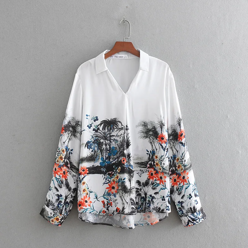 Летний топ 2019 повседневное печати для женщин S Топы корректирующие и блузки