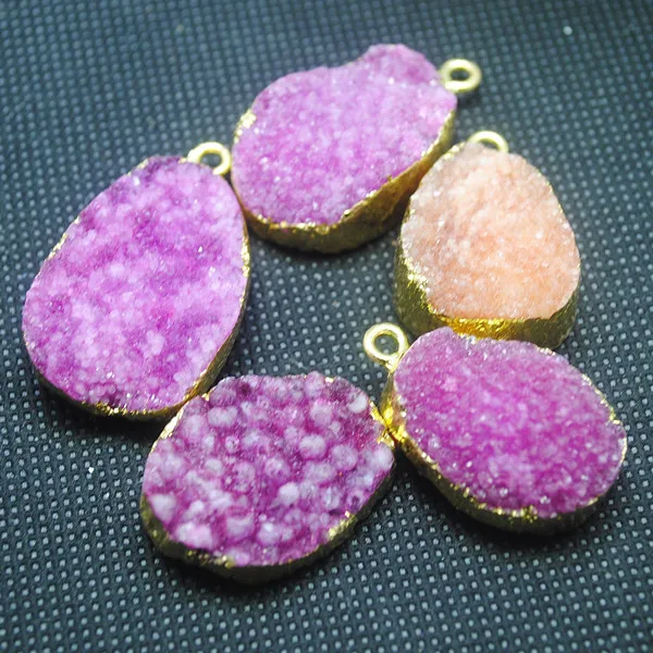 

Натуральные хрустальные подвески drusy, соединители для драгоценных камней, детали из натурального камня, фурнитура для ювелирных изделий из ...