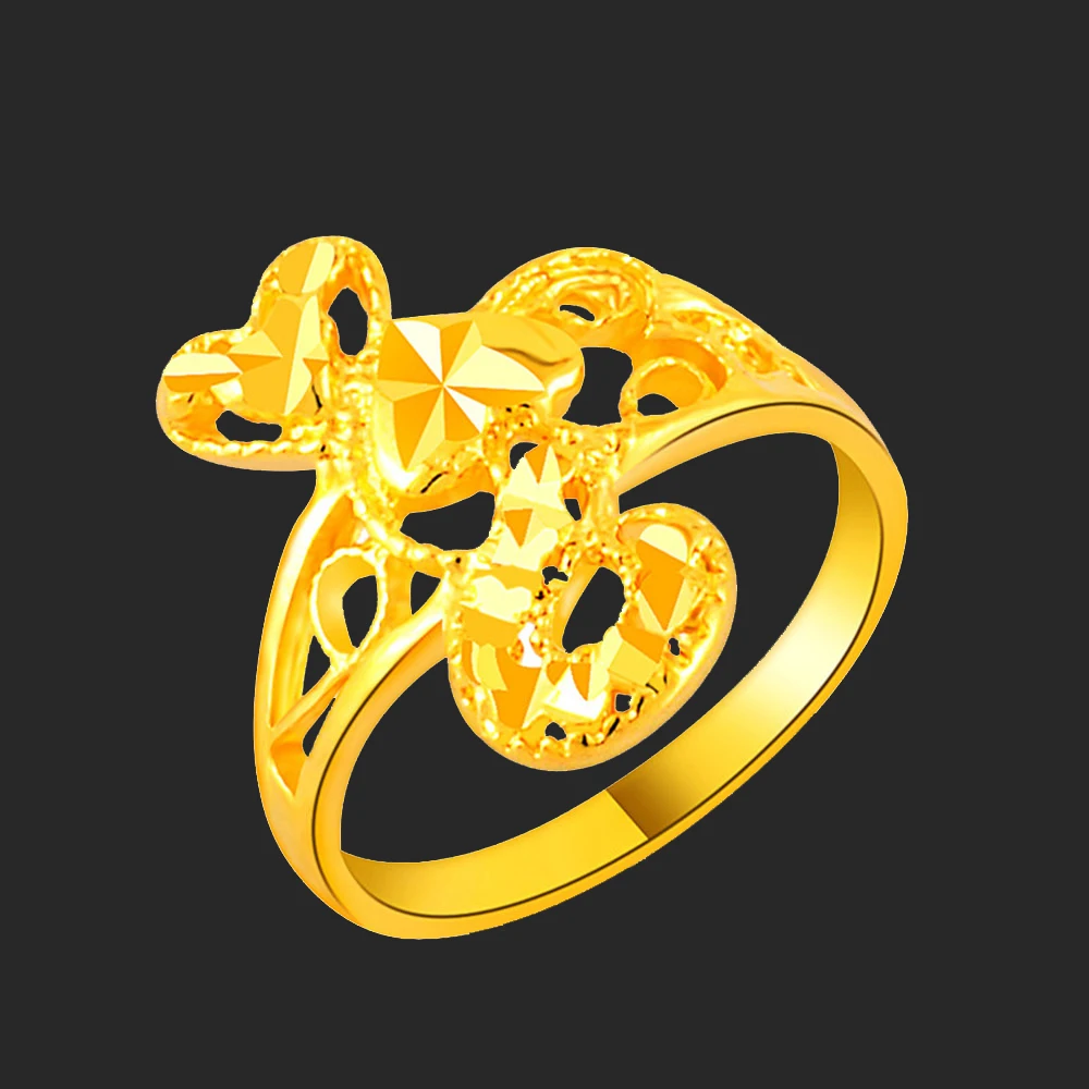 2017 роскошные свадебные 24K позолоченные Свадебные Кольца для женщин вакуумные