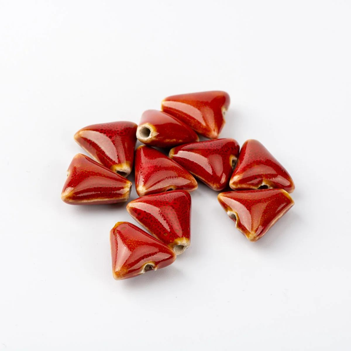 

16# 20pcs Triangle Shape unique Ceramic beads flower not glass China Ceramics beads #A431C
