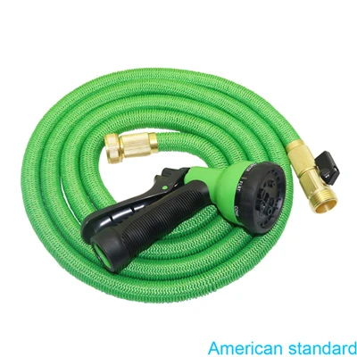 American standard 25FT-50FT удлиняемый садовый шланг волшебный гибкий шланг для автомобиля Вода Садоводство полива с 8 моделей водяной пистолет волшебный шланг - Цвет: American standard