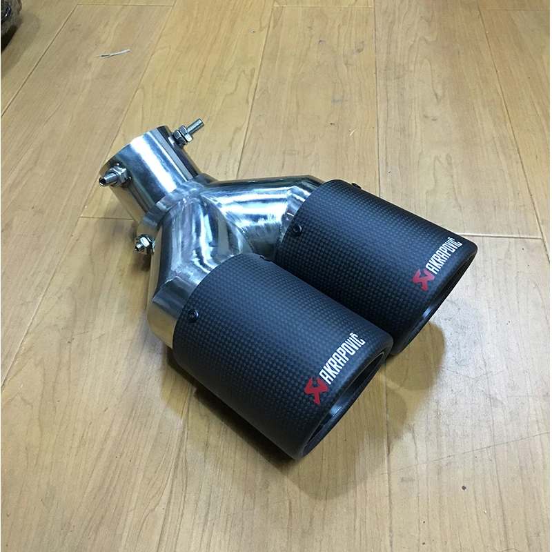 Изгиб двойной выход Akrapovic углеродное волокно выхлопные наконечники для