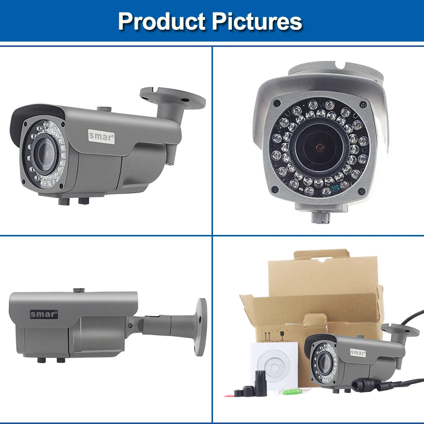 Smar H.265 фокус 2 8-12 мм объектив ip-камера 2MP 4MP пуля камера Onvif P2P с ИК-фильтром