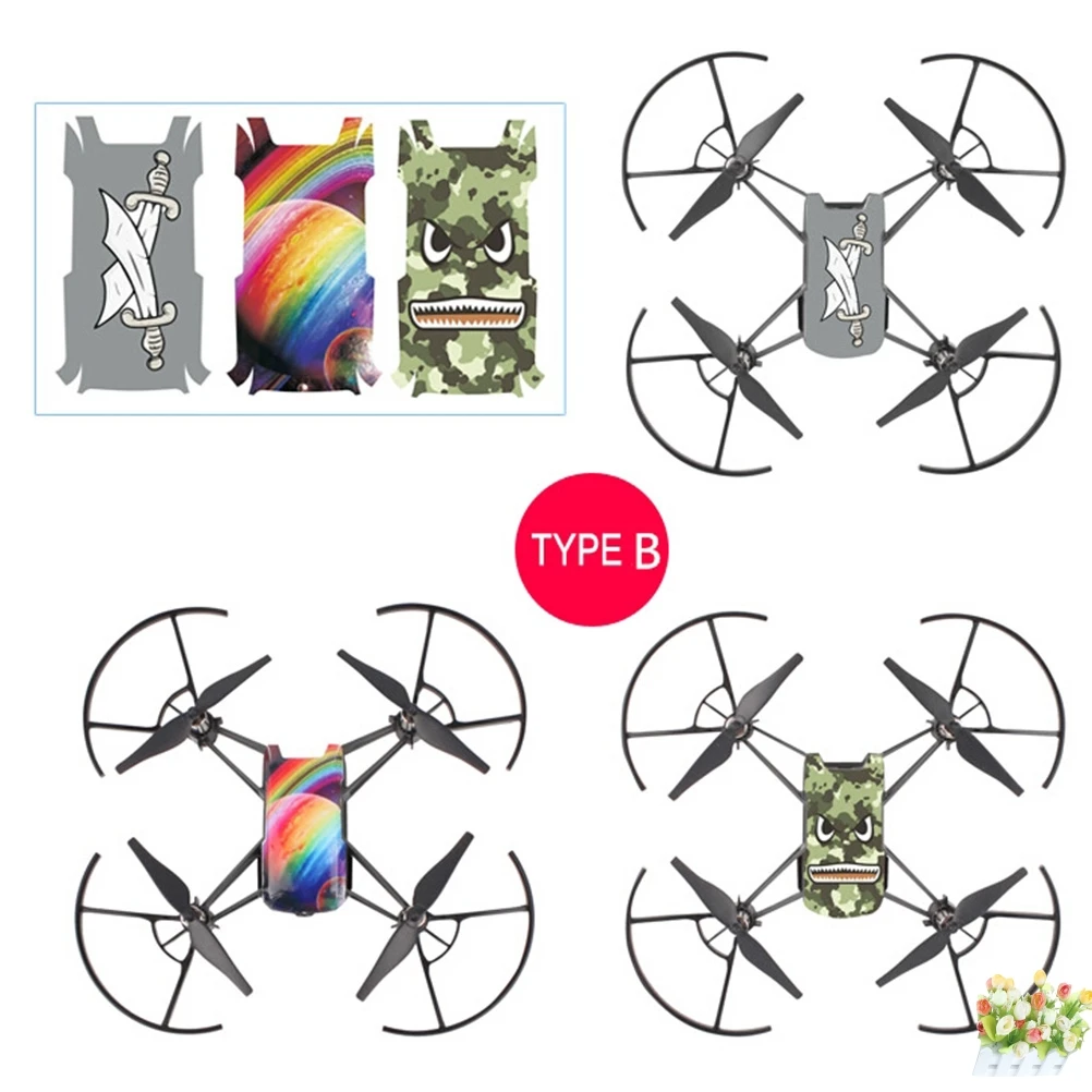 B 3 шт водонепроницаемый ПВХ наклейки тела наклейки для DJI TELLO Дрон - Цвет: B