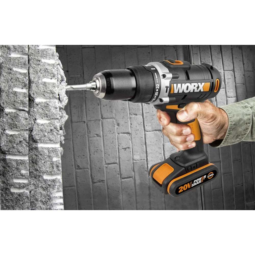 Электрический отвертка WORX WX372.9 Аккумуляторный инструмент отвертки Дрель ударная удары Заряжаемая ремонт домашний.