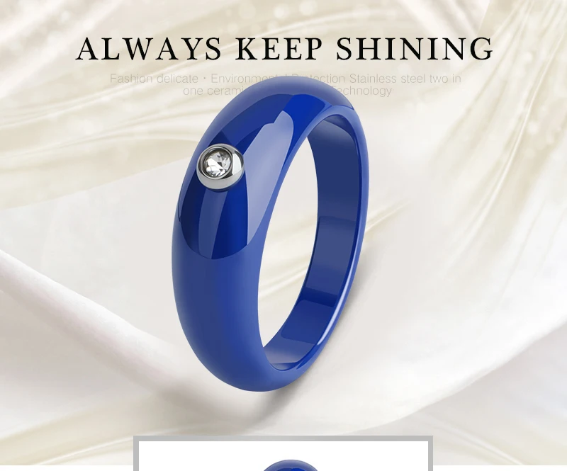 Романтическое милое кольцо с натуральным камнем для невесты, свадебное обручальное кольцо принцессы, керамическое кольцо, размер 6, 7, 8, 9
