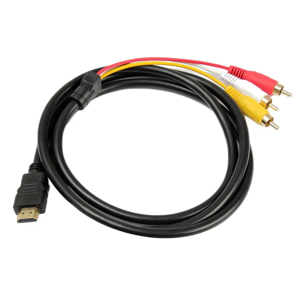 5 шт. футов 1 м 1080 P HDTV HDMI Мужской до 3 RCA аудио видео кабель AV Шнур адаптер|Кабели HDMI| |