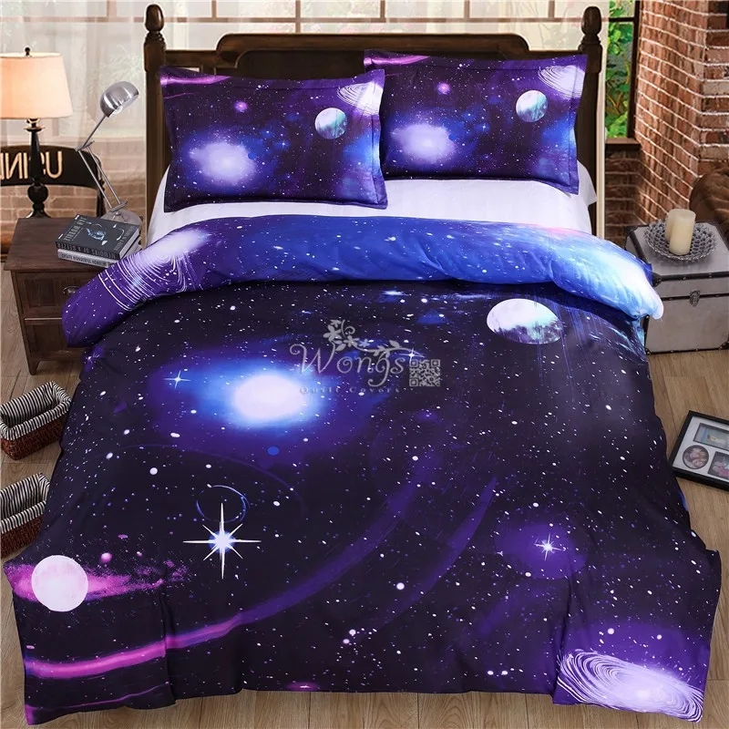 Новинка 3D Hipster Galaxy Постельное белье Вселенная космического пространства тематические Galaxy печати постельное белье пододеяльник Flast лист& Подушка Чехол