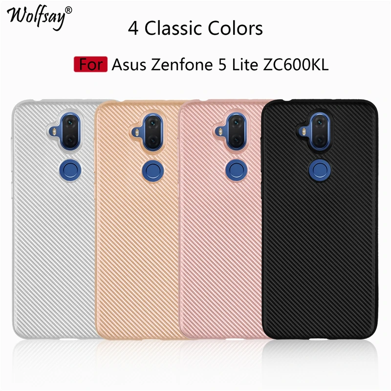 Wolfsay чехол для Asus Zenfone 5 Lite ZC600KL с противоскользящей текстурой из углеродного