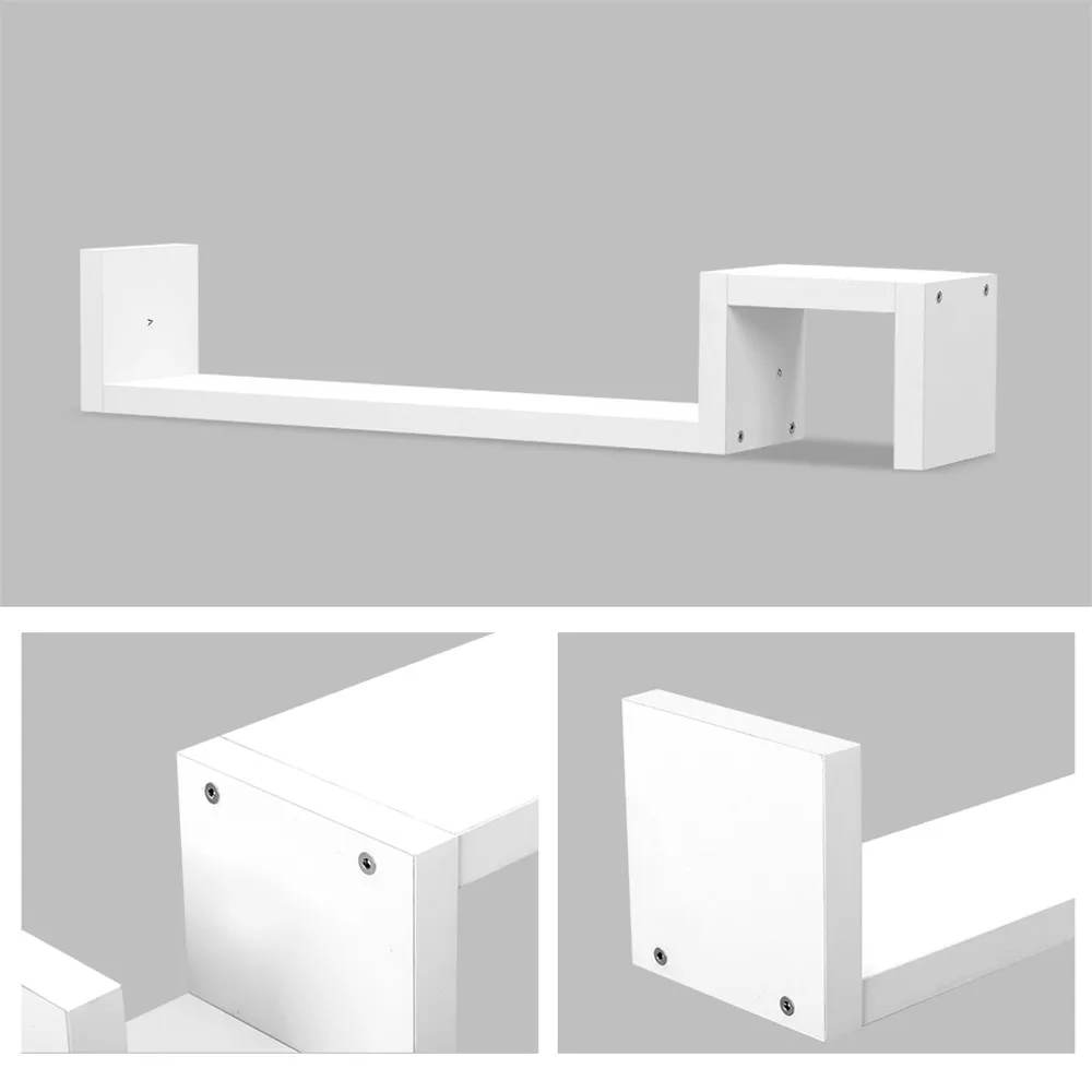 Finether современный S-форме плавающей Настенные Полки книжная полка Дисплей стойки