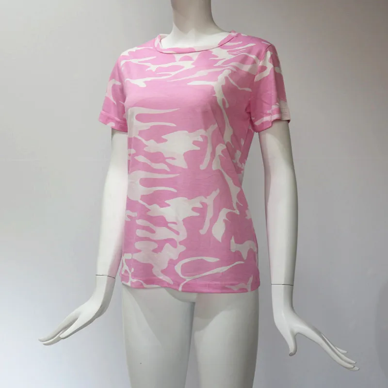 Women Camouflage Tops Tees Slim O-neck Female Cotton Plus Size S-XXXL T Shirt 2018 Summer Short Sleeve T-Shirt Girls Casual | Женская