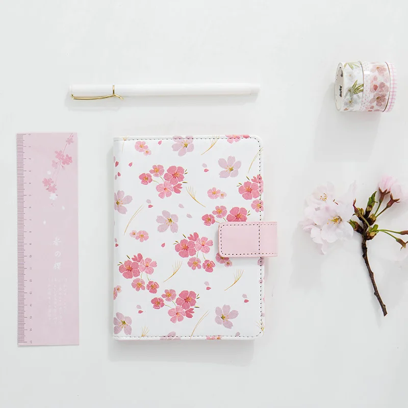 Чехол из ПУ кожи Meet Sakura ежедневный подарочный набор для блокнота с ручкой лентами