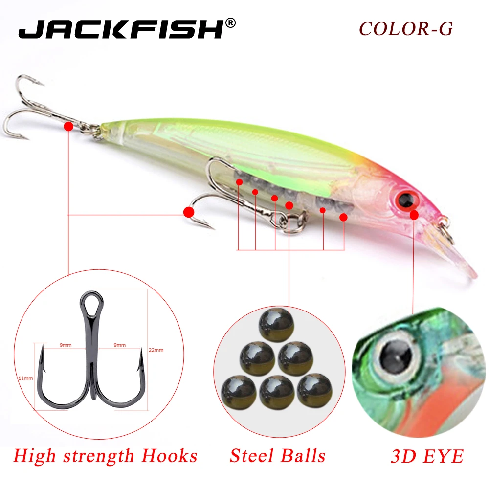 JACKFISH шумовая модель приманка в виде гольяна 11 см/12 г Реалистичная Рыба Гольян