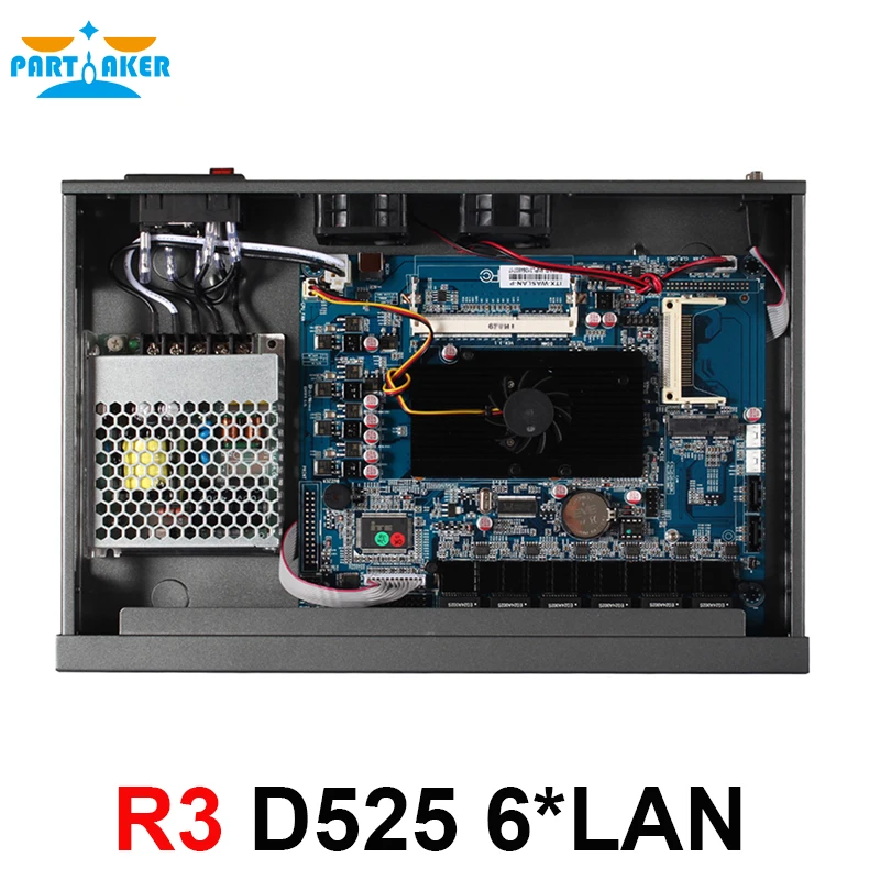 Partaker R3 6 LAN vpn маршрутизатор с 6*82583v Gigabyte Intel D525 1 8 Ghz 2G RAM 32G SSD|firewall pc|firewall serverfirewall linux |