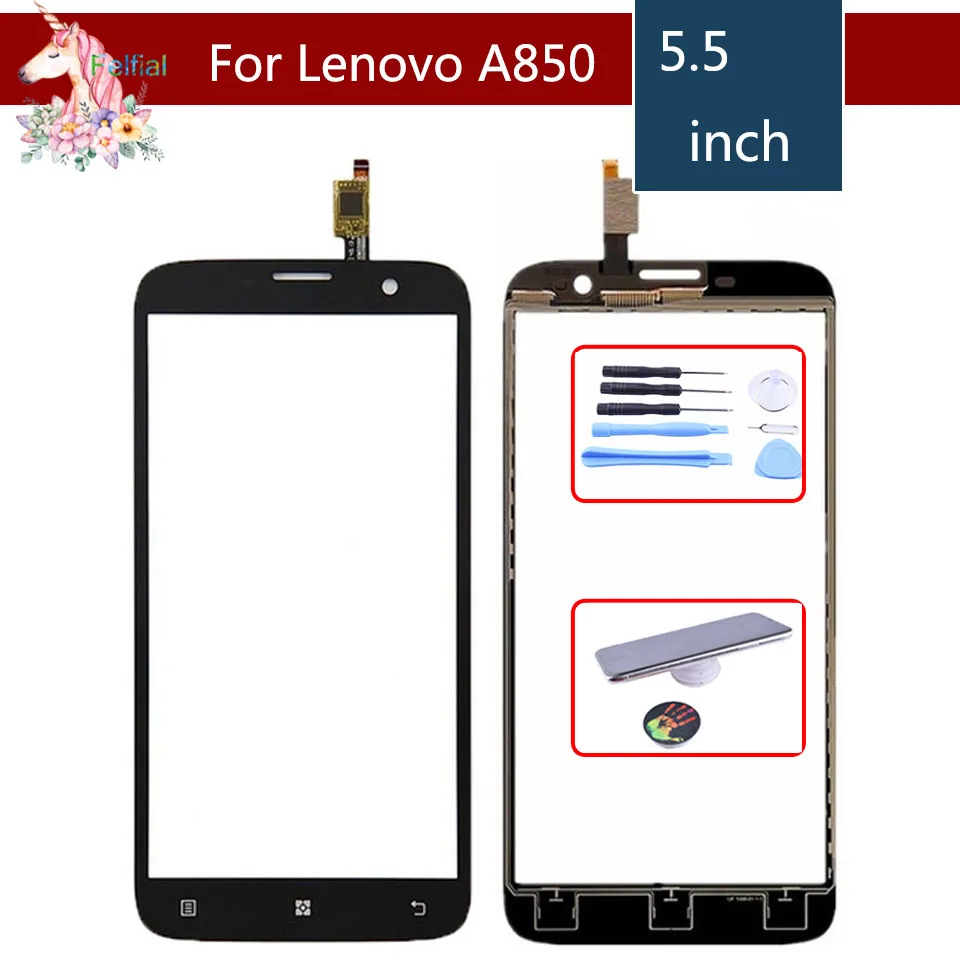 5 &quotдля Lenovo A850 A 850 сенсорный ЖК экран дигитайзер Датчик Внешний стеклянный объектив панель Замена|Сенсорные