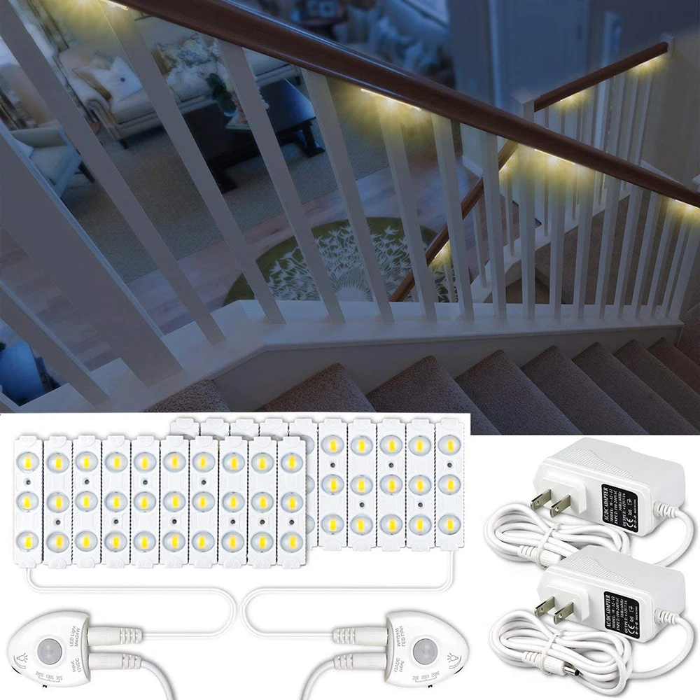 Amagle Indoor PIR Motion Sensor Led Stair Light LED Strip Lamp Steps Ladder Wall Lamps Dimmable Bedroom Night With Timer | Лампы и