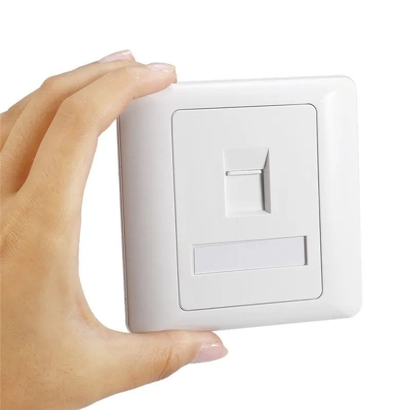Новый 86 Тип Однопортовый разъем RJ45 настенная плоская лицевая пластина сетевая