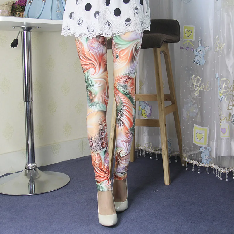 Женские камуфляжные Леггинсы с принтом молочного цвета шелковые леггинсы тонкие