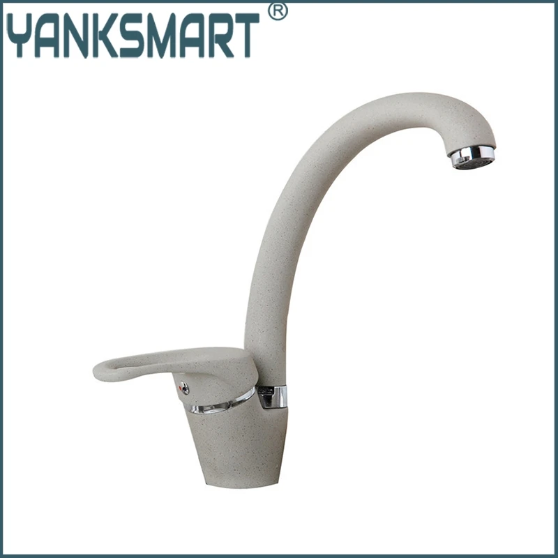 Кухонный Смеситель YANKSMART вращающийся три цвета: черный белый и хаки|kitchen faucet|colored