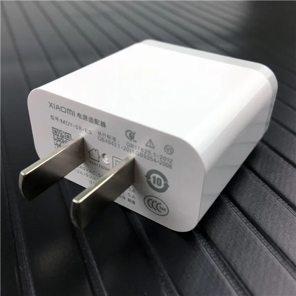 Only charger Xiaomi mi 9 US Fast QC3.0 зарядное устройство type c кабель для a2 mi 9 mi 8 mi 6 8 se mi x 2 2s 3 mi 5 a1 6 6x a1 Оригинальное xiaomi быстрое зарядное устройство - Тип штекера: Only charger