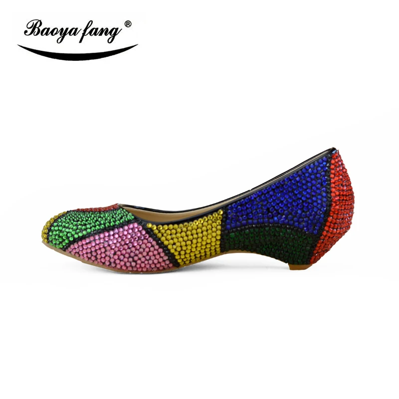 New Womens wedding shoes womans Pumps Multicolored Ladies Party dress shoes crystal fashion high shoes woman female Pumps