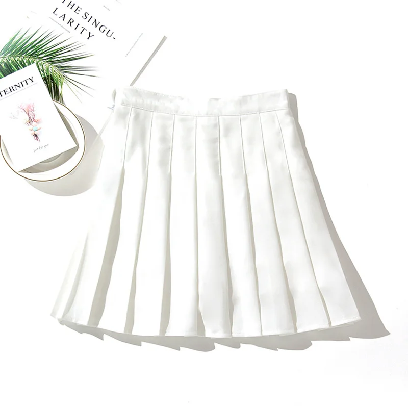 Женская юбка в Корейском стиле однотонная мини-юбка с высокой талией Харадзюку