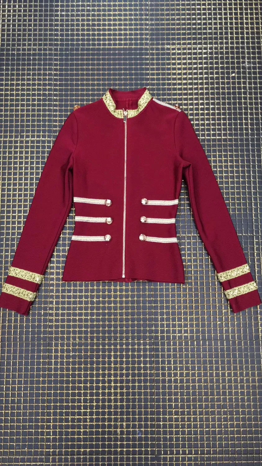 Женский пикантный жакет на пуговицах бордовый черный бандажный из