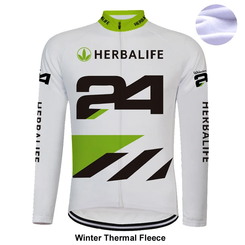 HERBALIFE 2021 зимняя длинная профессиональная Теплая Флисовая велосипедная Джерси
