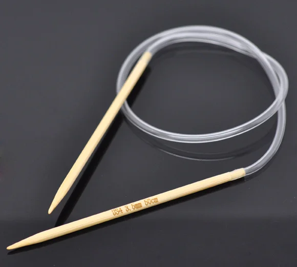1 пара бамбуковых круглых вязальных игл 50 см (размер США 4/3 5 мм)|needles knitting|circular bamboo