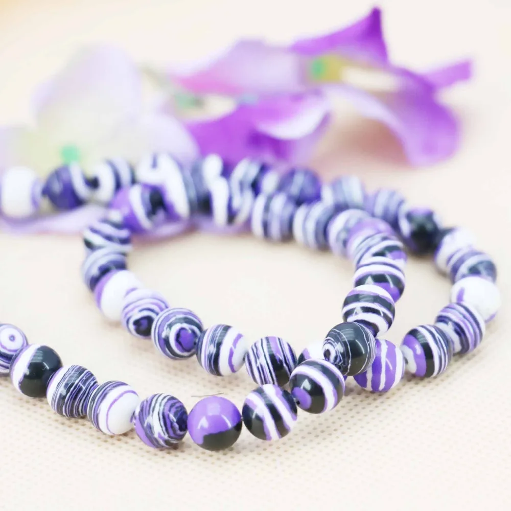 Бусины из синего турецкого камня в полоску 8 мм|stone round|natural stoneloose beads |