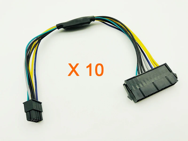 10 шт. кабель питания для Dell 30 см 24Pin до 8Pin Optiplex 3020 7020 9020 ATX адаптер материнской платы