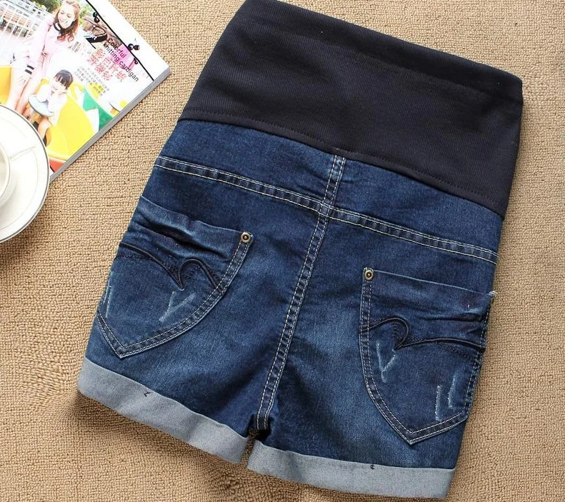 2019 Одежда для беременных модные летние джинсовые шорты с эластичной резинкой на