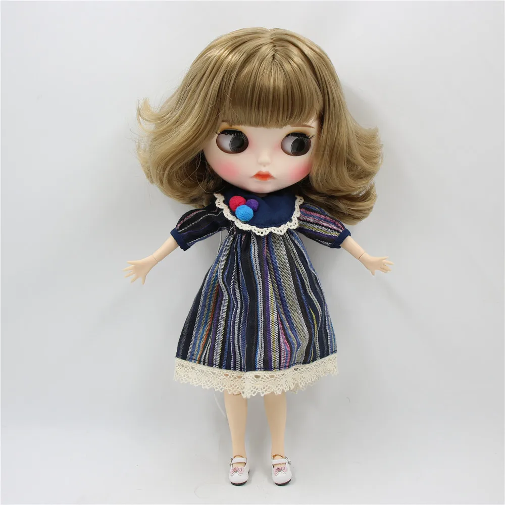 Кукла Blyth ICY DBS с белой кожей для суставов короткие коричневые волосы резные губы