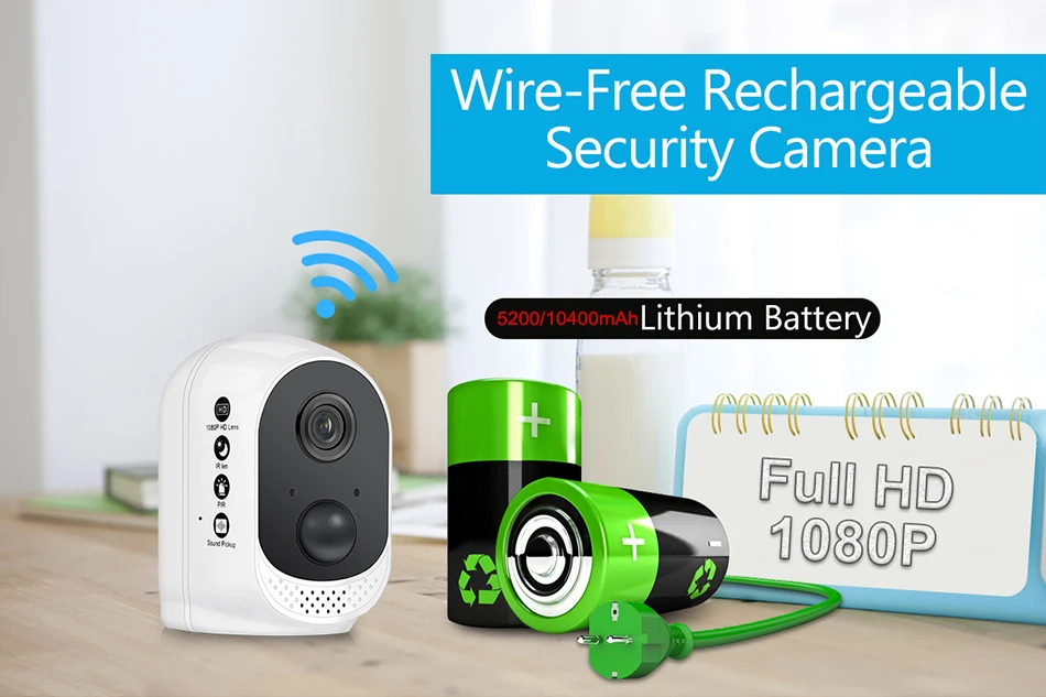 Wifi Автономная IP Камера видеонаблюдения 1080P HD вайфай беспроводные домашные cctv Камеры безопасности для дома