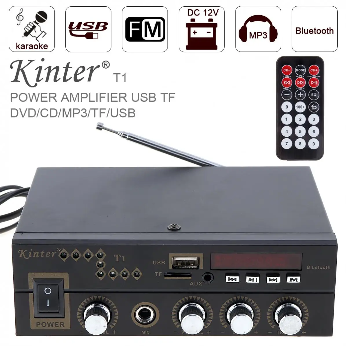 Универсальный цифровой аудиоплеер с Bluetooth автомобильный усилитель FM радио