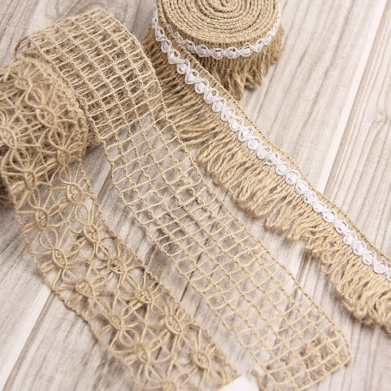 Новое поступление! 2 м/лот DIY Украшение джутовая Мешковина рулоны из гессийской