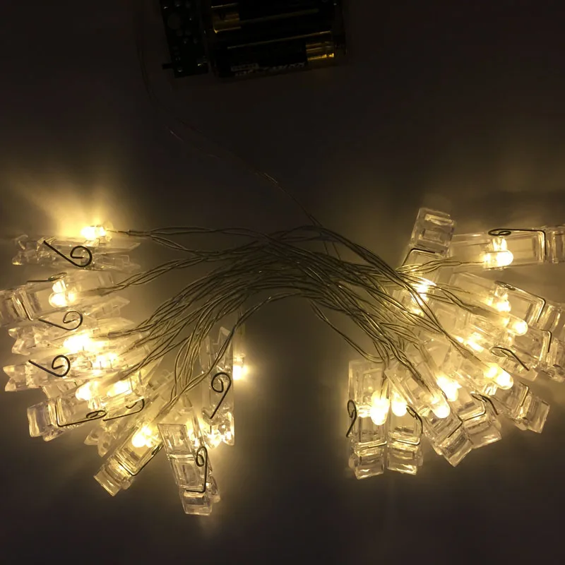 저렴한 LED 문자열 조명 참신 요정 램프 별이 빛나는 배터리 카드 사진 클립 Luminaria 축제 크리스마스 웨딩 장식 ZA5820