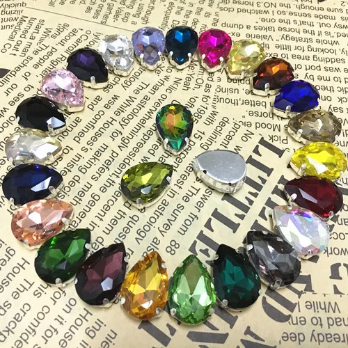 Olivine Color Sew On Rhinestones Pear Shape Fancy Stone With Claw Setting 10x14mm13x18mm 18x25mm 20x30mm For Jewelry Making | Дом и сад