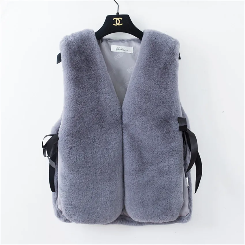 2018 короткий меховой жилет Осенний женский из искусственного меха пушистый