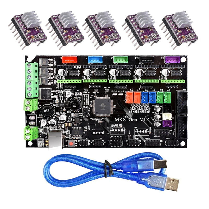Плата управления 3d принтером MKS Gen V1.4 + 5 шт. шаговый двигатель DRV8825 Mega 2560 R3