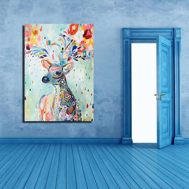 Настенная живопись на холсте картина маслом лося настенные картины для гостиной