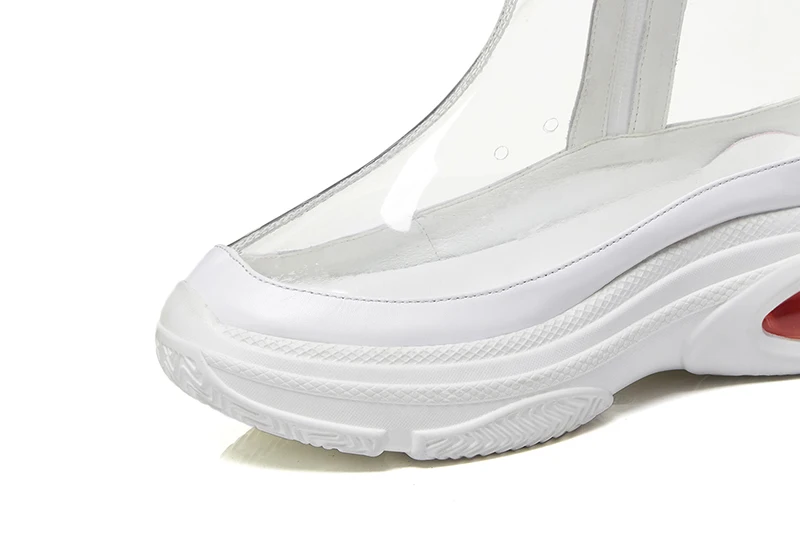 WETKISS/сезон осень; модные повседневные женские ботильоны; прозрачная обувь из ПВХ; женские носки; кожаная обувь на платформе; женская летняя коллекция года