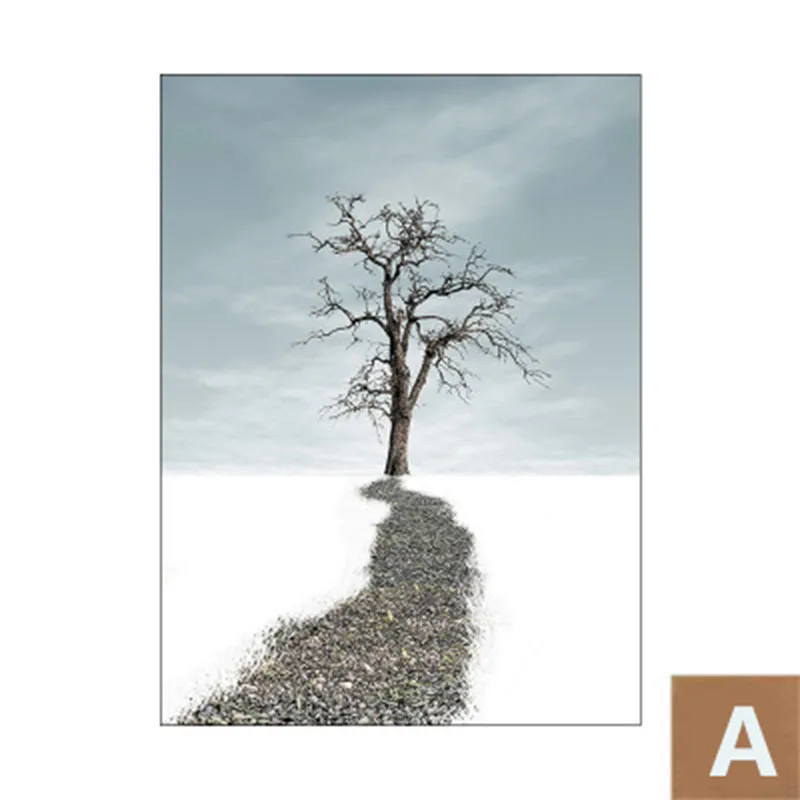 HAOCHU Скандинавская Картина на холсте абстрактное дерево внутреннее украшение