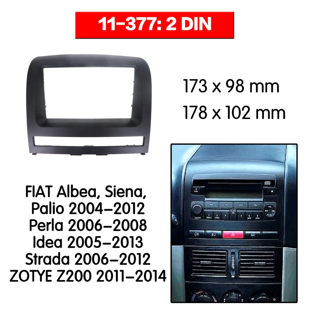 

Double Din Fascia For FIAT Albea Siena Palio Perla Idea Radio DVD Stereo Panel Dash Mounting Installation Trim 2 din 11-377